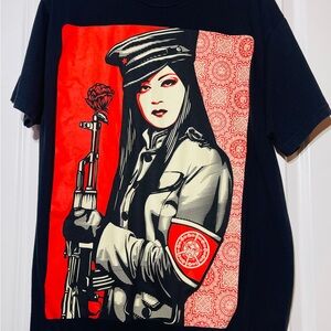 Obey Black and Red Graphic Tee
